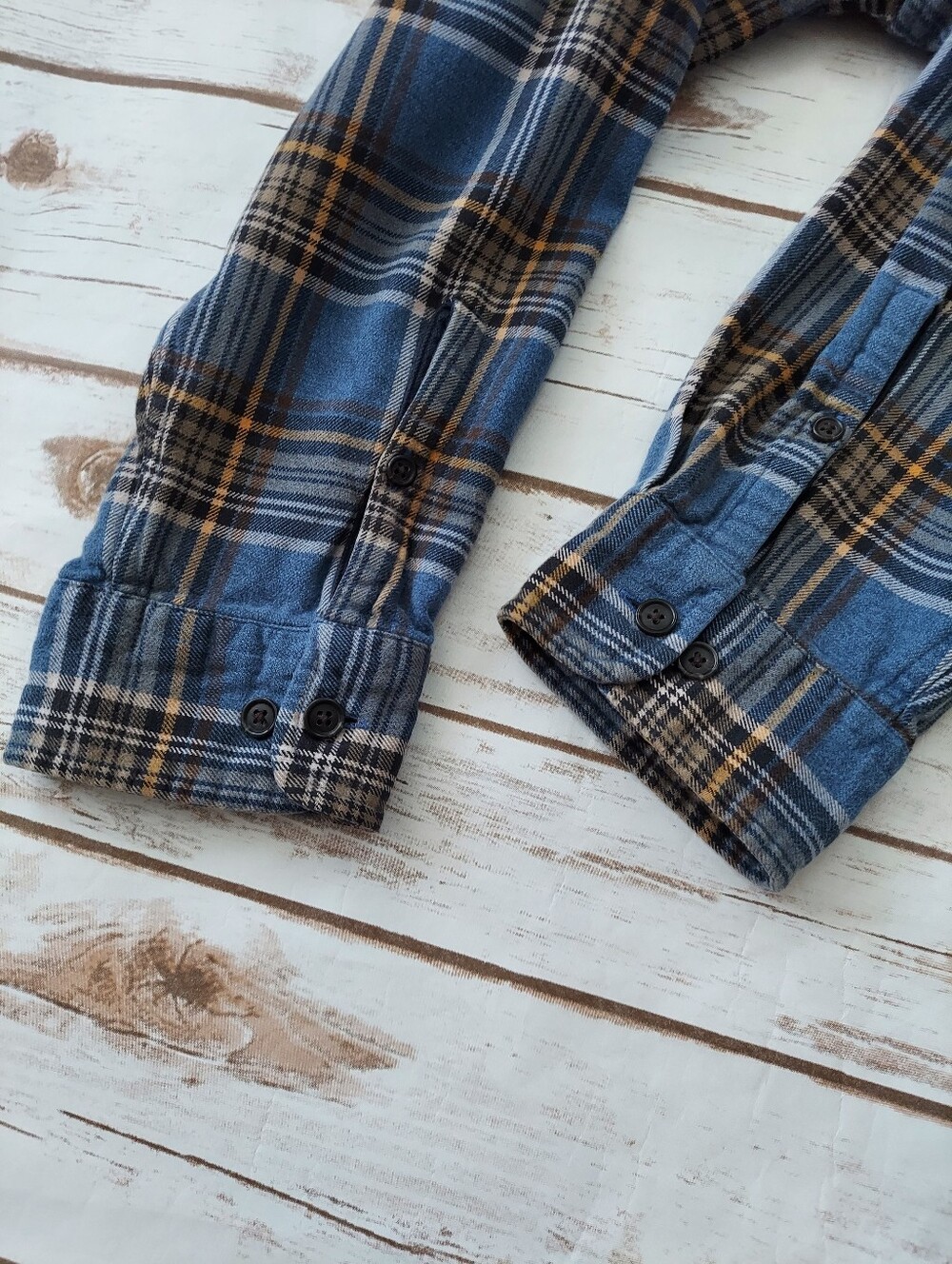 Lands' End Men's Blue Plaid Flannel Shirt XXL 18-18 1/2 - Picture 4 of 12